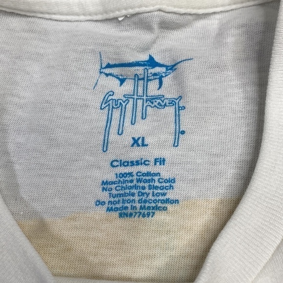 Guy Harvey Classic Fit Sunset Dock Short Sleeve White Tshirt XL NWT - Picture 6 of 7